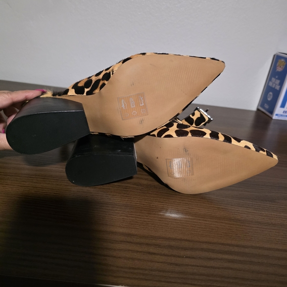Leopard Cheetah Print Mules Western Cowboy with Block Heel 8.5 - Picture 6 of 8